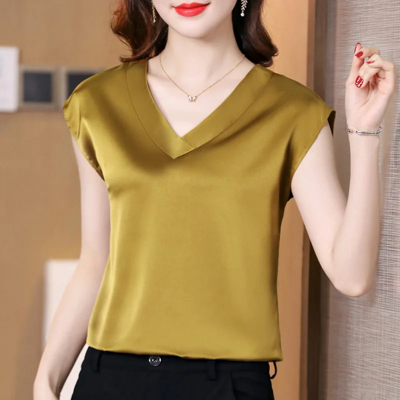 

Summer Korean Fashion Silk Tank Top Women