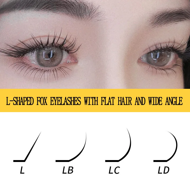 0.15/0.2 L wide Angle Fox Eye False eyelashes Professional lash tool Single air flat hair LB/LC/LD grafted eyelashes Sexy makeup