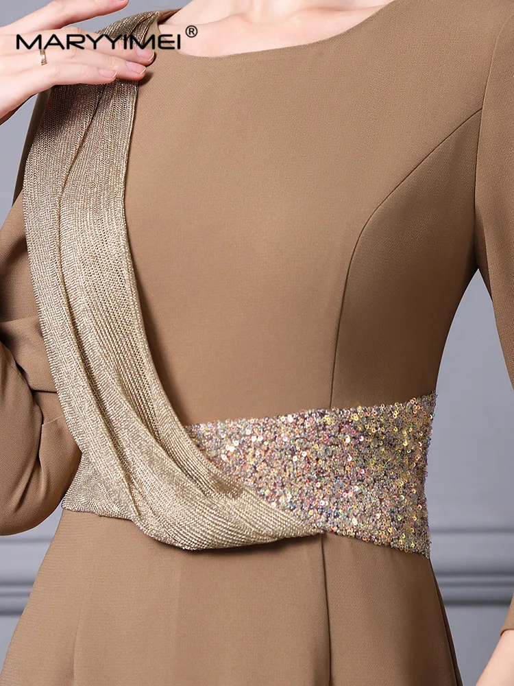 Женское винтажное бальное платье с круглым вырезом и рукавом 2024