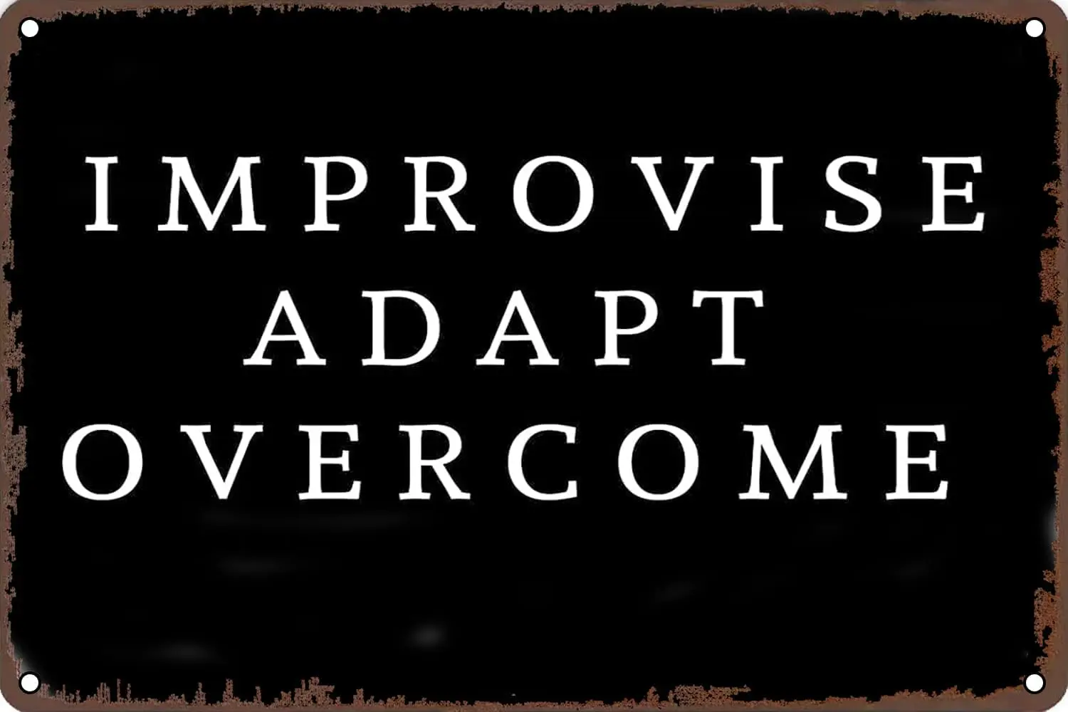 Metl Sgn nsprnl Цитаты Wll Mprovse dpt nd Overcome Декор для дома Broom Grden Mn Cve Восстановления Кфеты