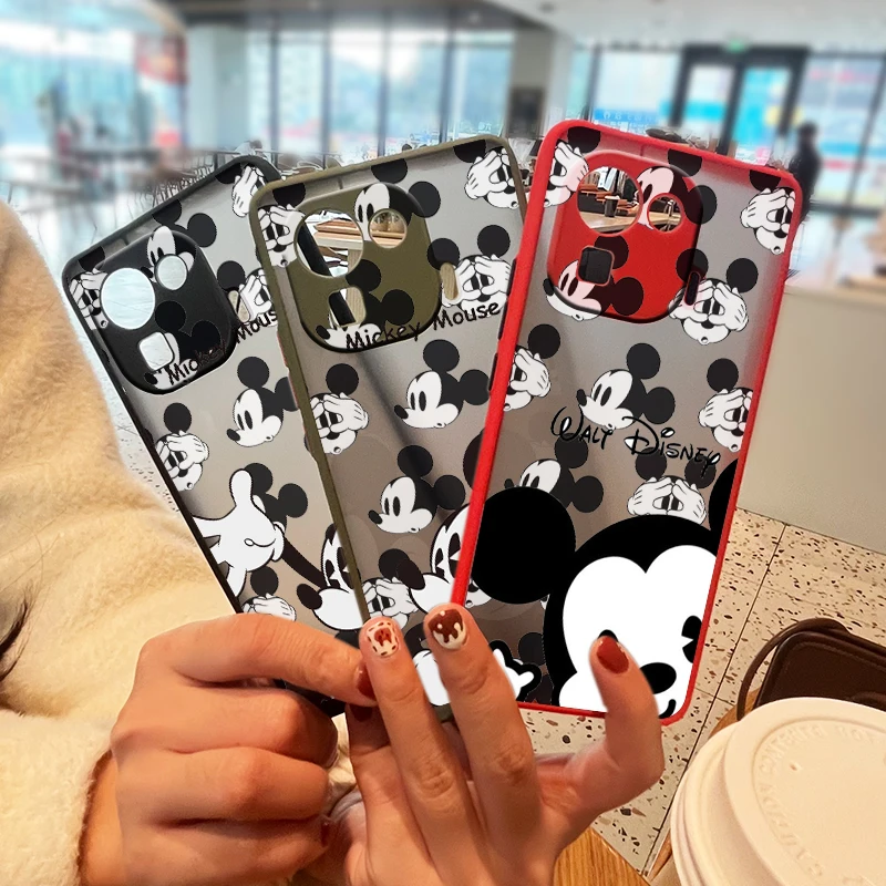 

Disney Mickey Mouse Art For Xiaomi Mi 11 11T 10 10S 10T Ultra Lite Pro 9 8 Poco X3 F3 GT NFC Frosted Translucent Phone Case