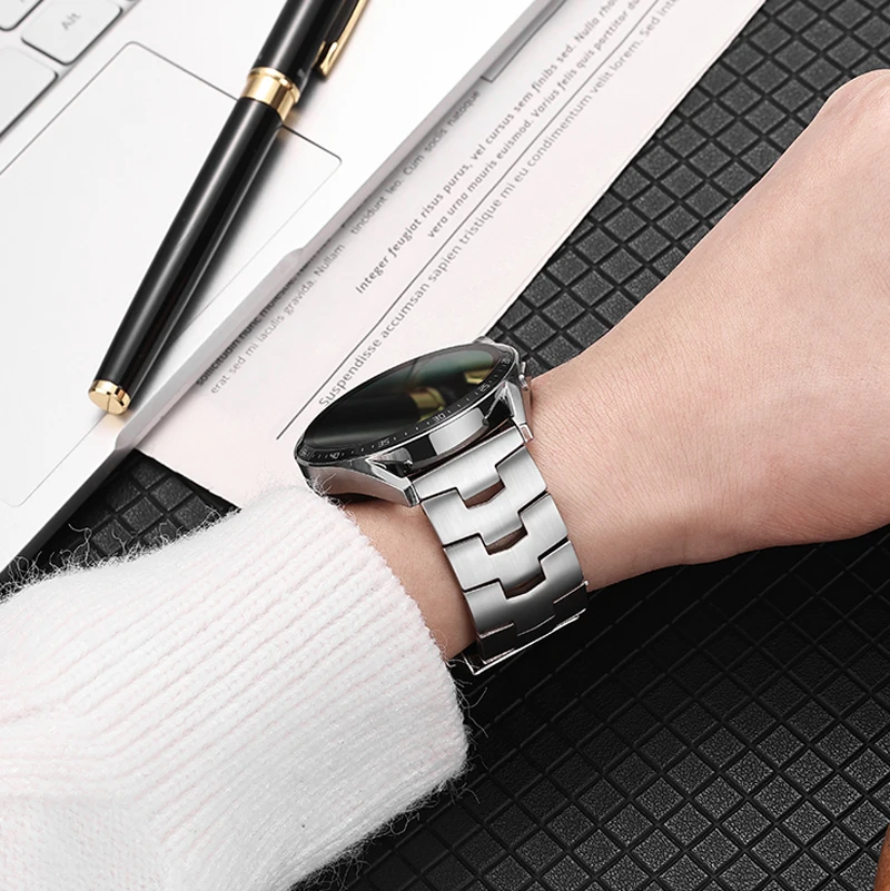 Universal Titanium Metal Strap 22mm for Samsung Watch 3 45mm S3 Watch Band for Huawei GT2 GT3 Pro 46mm Luxury Business Bracelet