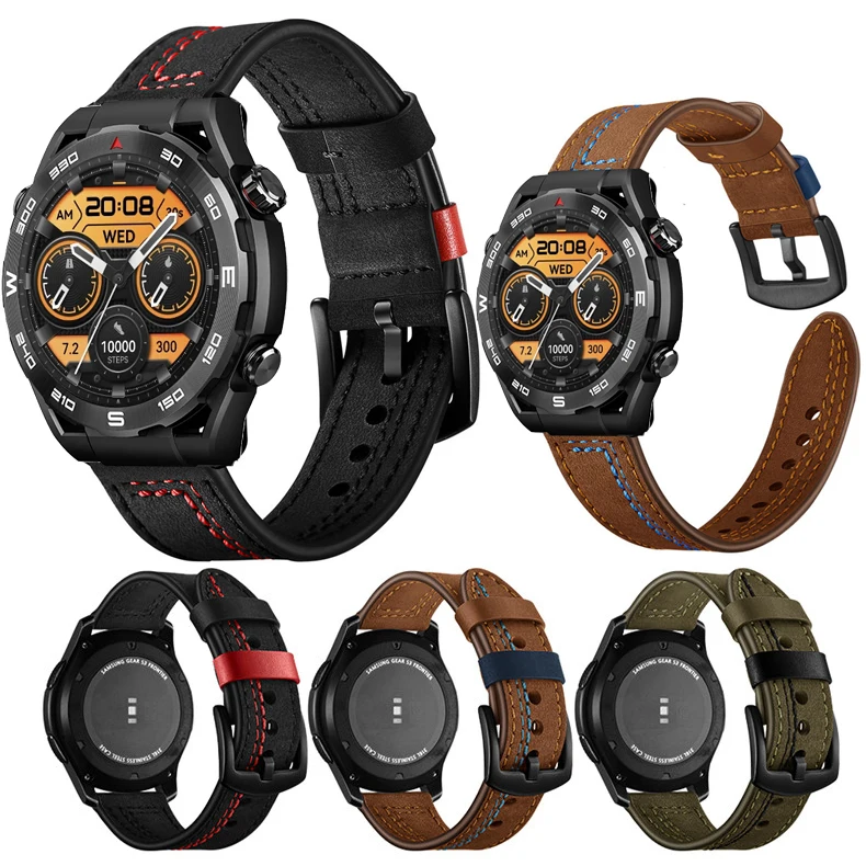 

Ремешок кожаный для наручных часов HAYLOU R8, быстросъемный Повседневный мягкий браслет для умных часов, 22 мм