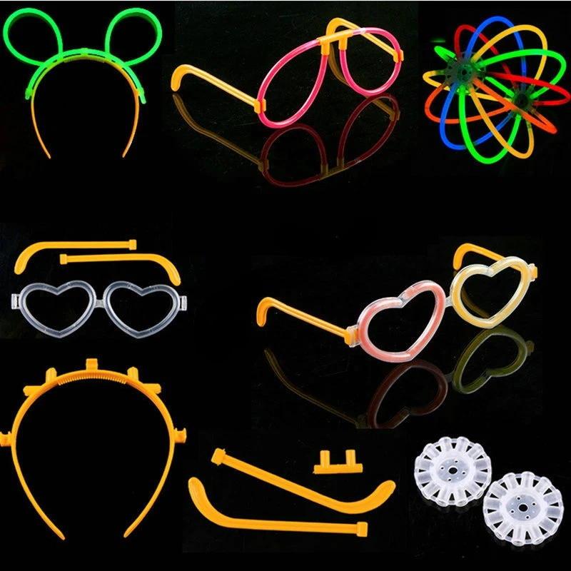 2022 New Party Glow Stick Accessories Connectors Headband Glasses Butterfly Bracelets Necklaces Neon Party Fluorescent Colors