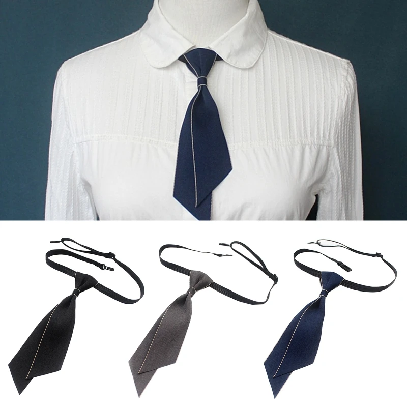 

Unisex Necktie Contrast Color Trim Adjustable Bowtie Hotel Bank Business Waitress Shirt Collar Neckwear Pre-Tied Bow Tie