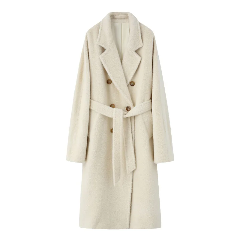 Strictly Selected High Quali 00 Suli Alpaca Wool Coat Women X-long Winter Thickened Woolen Jacket |