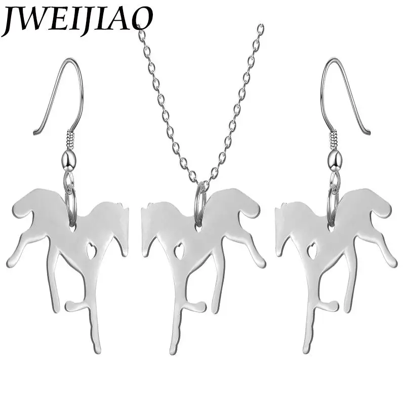 Комплект из колье и серёг, из нержавеющей стали