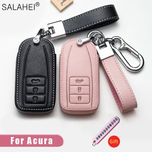 Beautiful Leather 3/4 Button Car Key Case Shell Full Protection Cover Keyles for ACURA RLX RDX MDX ILX TLX 2014-2019 Accessories