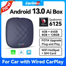 2023 NEW CarlinKit CarPlay Ai Box Qualcomm 6125 8-Core CPU Android 13/12/11 Wireless Carplay Android auto For Wired CarPlay Cars