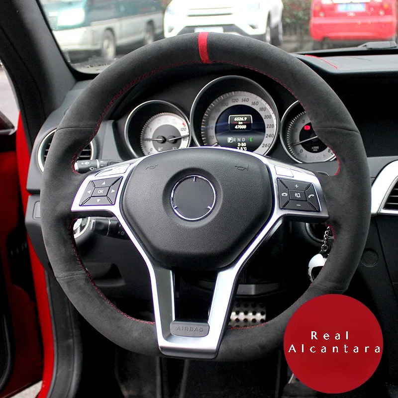 

Плетеный чехол на руль из настоящей алькантары для Mercedes Benz A45 AMG W176 C63 W204 CLA C117 CLS 63 S-Model 2011-2016