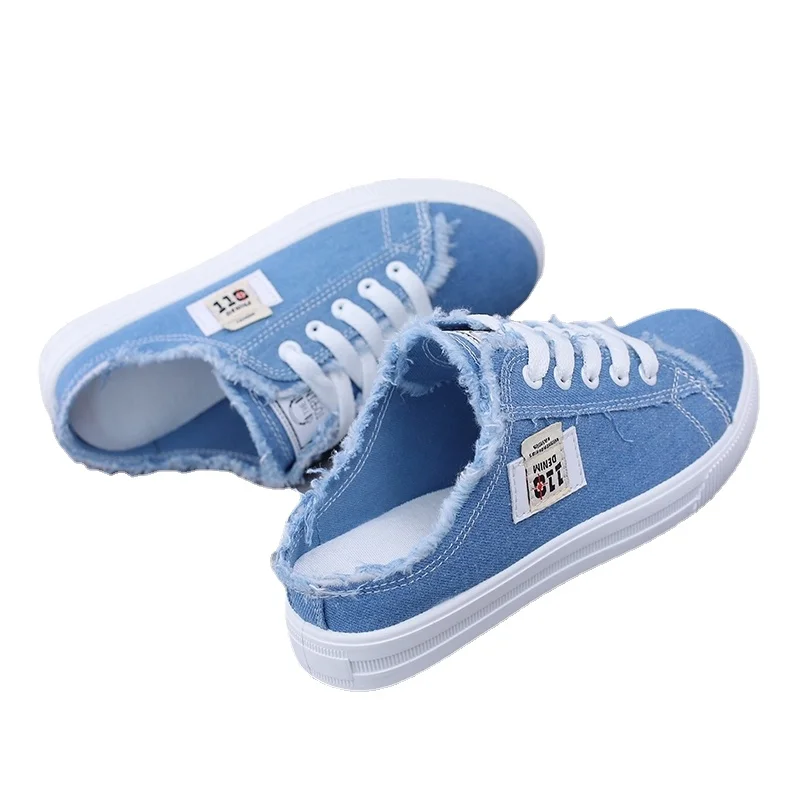 New 2023 Summer Women Canvas Shoes Flat Sneakers Women Casual Shoes Low Upper Lace Up White Shoes Fashion zapatillas mujer