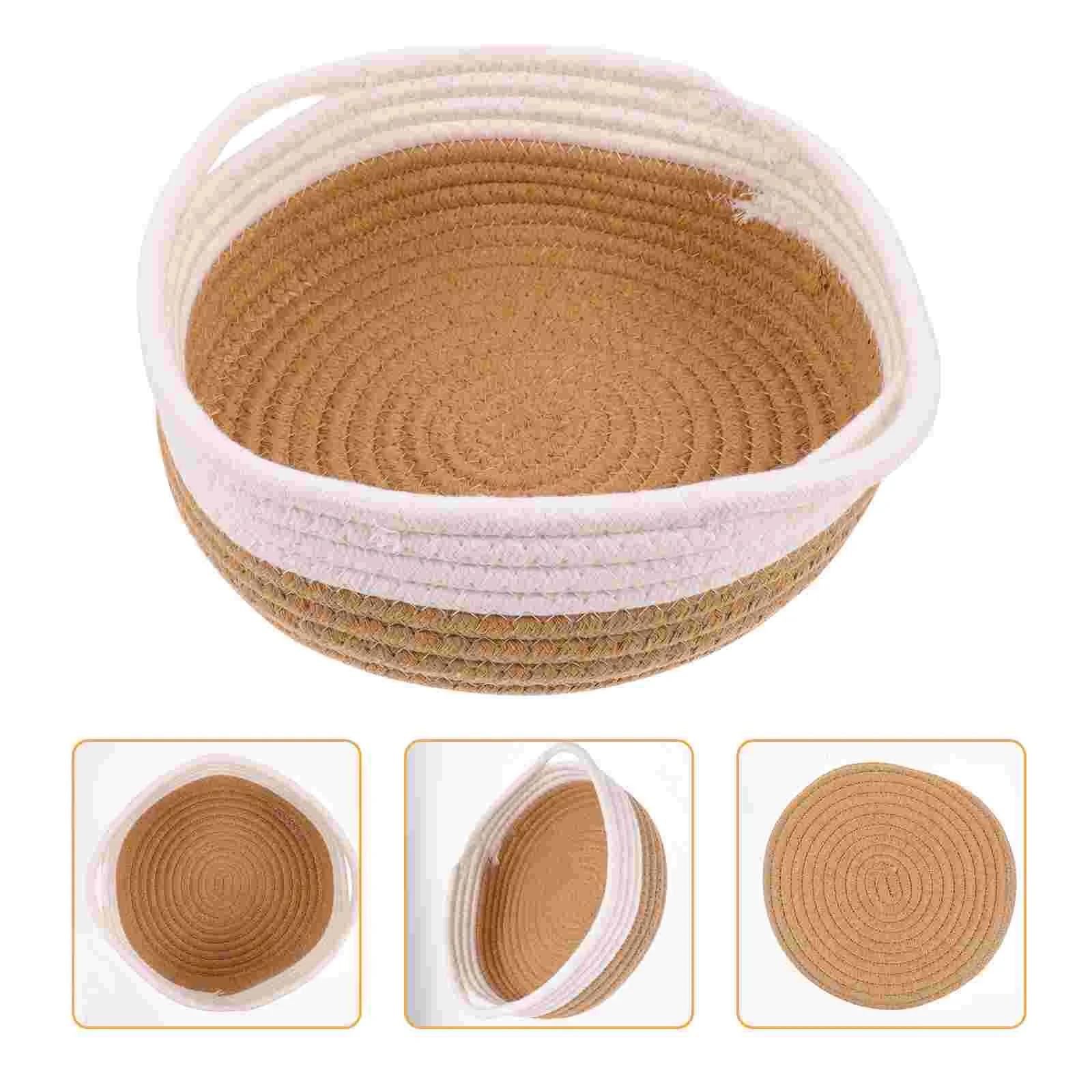 

Basket Baskets Toywoven Emptydog Gift Cotton Round Shelves Babyhandles Toys Sock Storage Rope Easter