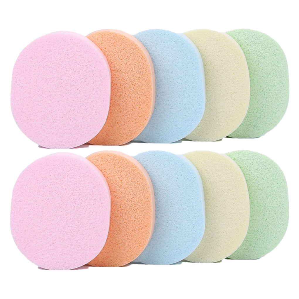 

10 Pieces Color Random Face Washing Sponge Discs Portable Makeup Scrubbing Pad Assorted Kit Scrubber Skin Care