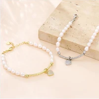 2022 new south korea s925 sterling silver pearl summer cool fashion temperament design texture heart rice bead bracelet jewelry