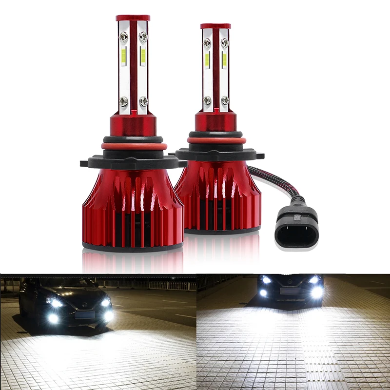 

4 Side H7 H4 Led Car Headlights H8/H9/H11 9005 9006 9012 9003 9004 9007 5202 H13 20000LM CSP Auto Fog Lights 6500K White 12V