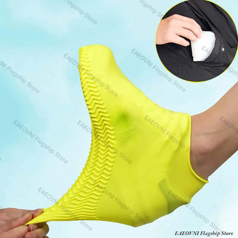 Vintage Rubber Boots Reusable Latex Waterproof Rain Shoes Cover Non-Slip Silicone Overshoes Boot Covers Unisex Shoes Accessories