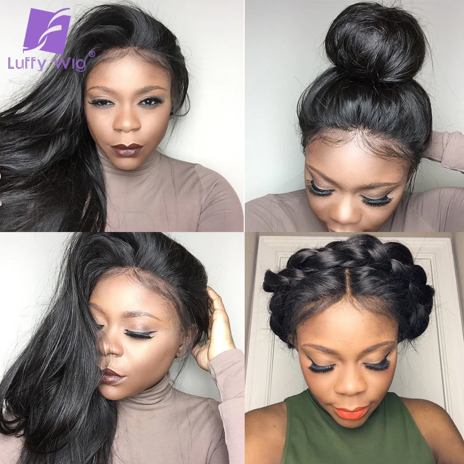 

Straight HD Transparent 360 Lace Frontal Wig High Ponytail Pre Plucked Remy Brazilian 13x6 Lace Front Human Hair Wigs for Women