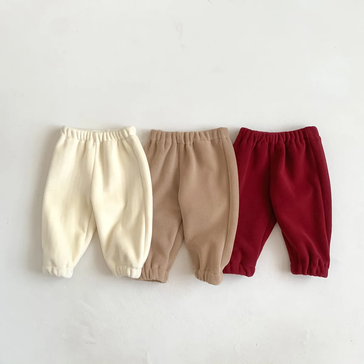 

Зимние детские штаны, однотонные спортивные штаны для младенцев, свободные шаровары для мальчиков и девочек, повседневные флисовые штаны для бега, корейские Детские плотные теплые брюки