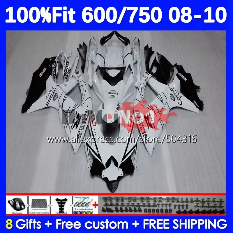 

Корпус инжектора для SUZUKI GSXR-750 GSXR 600 750 17No.13 K8 GSXR600 GSXR750 08 09 10 GSXR-600 2008 2009 2010 обтекатель глянцевый белый