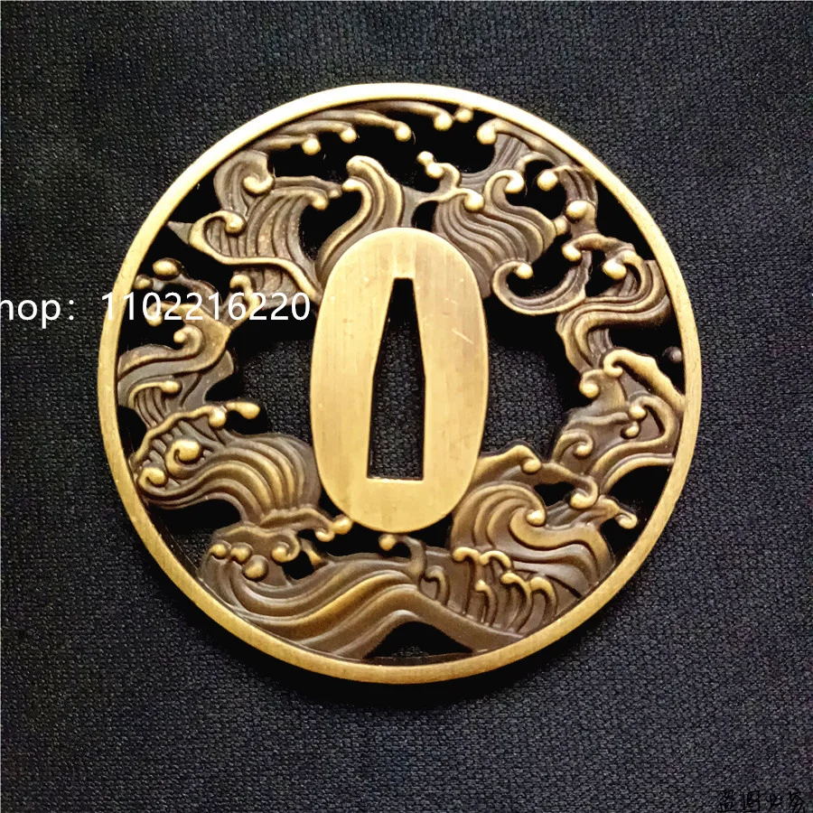 Изысканная морская волна тема Сплав Tsuba Guard для японской катаны самурайский меч