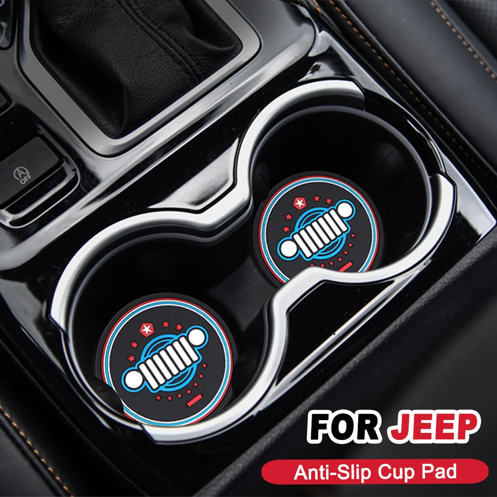 

2.75 inch Car Water Cup Anti-Slip Pad Bottle Holder Mat For JEEP Compass Renegade Grand Cherokee Car Accessories Coaster Insert