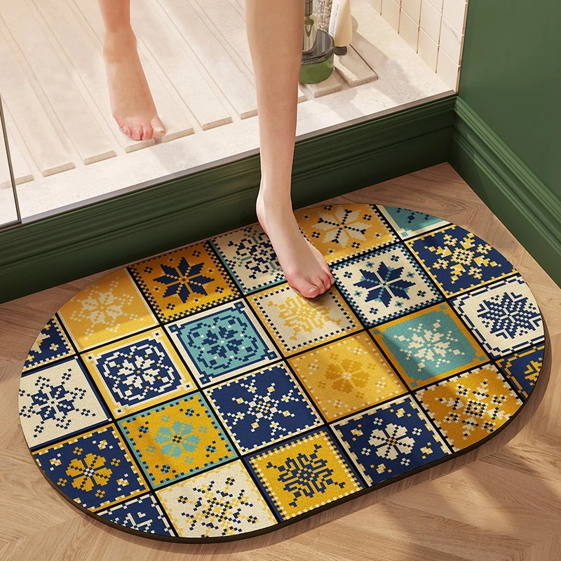 

Absorbent Bath Mats Anti Slip Bathroom Rugs Shower Carpets Entrance Doormats Kitchen Rug Floor Carpets Bathtub Side Bath Mat