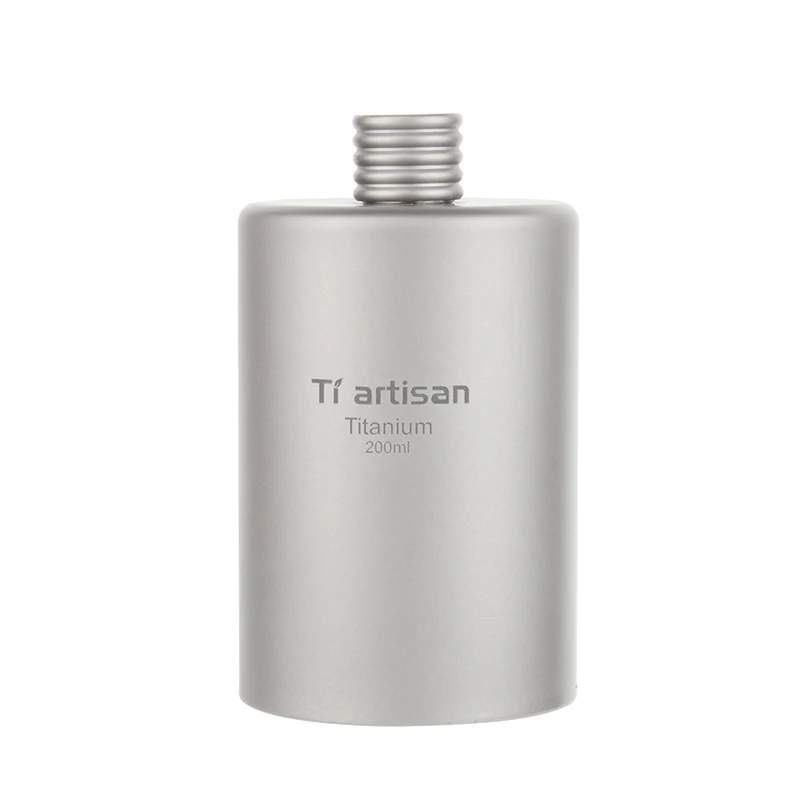 

Tiartisan 7oz/200ml Titanium Hip Flask Ultralight Camping Sports Water Alcohol Bottle Portable Wine Whiskey Flagon Drinkware