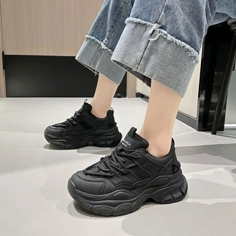 Женские кроссовки 2024 сетчатые на платформе дышащая повседневная спортивная