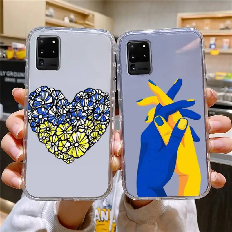

Lovely Ukraine Flag Phone Case For Samsung Galaxy S30 S30ultra5GA70 Edge Note10 Transparent Cove