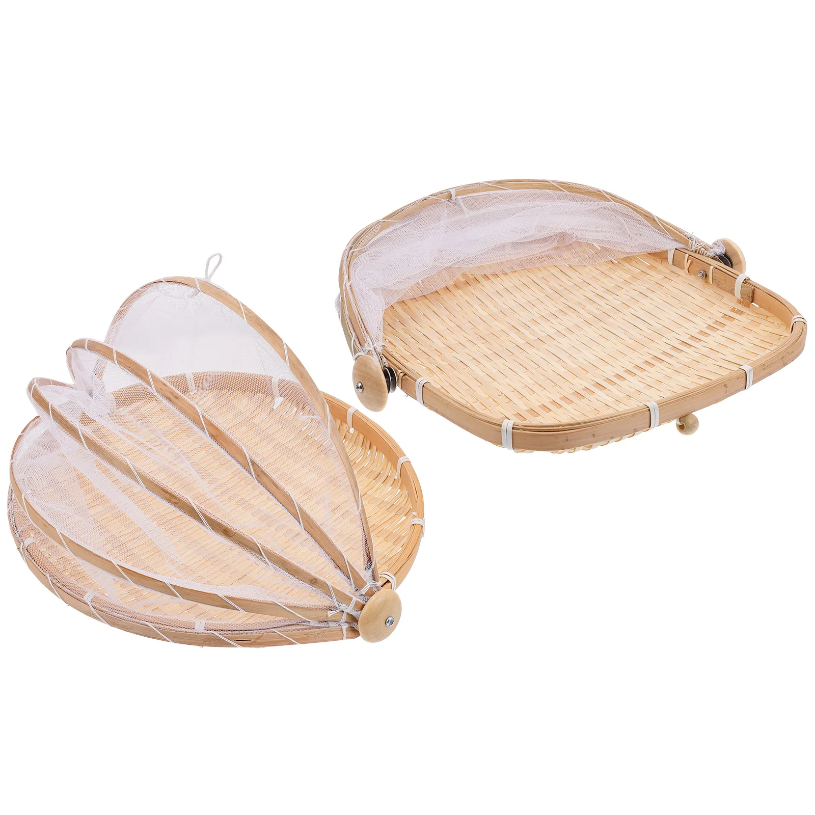 

Basketcover Servingwoventray Tent Bread Fruit Lidmesh Rattan Tents Flat Picnic Snack Outdoor Net Dome Vegetable Baskets