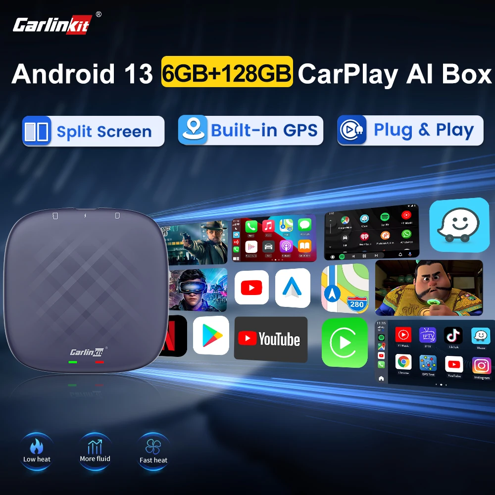 CarlinKit Android 13 TV Box Wireless Carplay Ai Box QCM6125 8-ядерный ...
