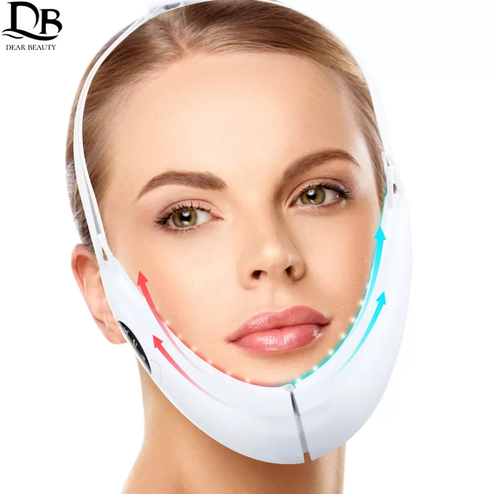 

Microcurrent IPL Face Slimming Lift LED Photon Therapy Double Chin Remover Massager V Line Belt Cellulite Jaw Health Beauty