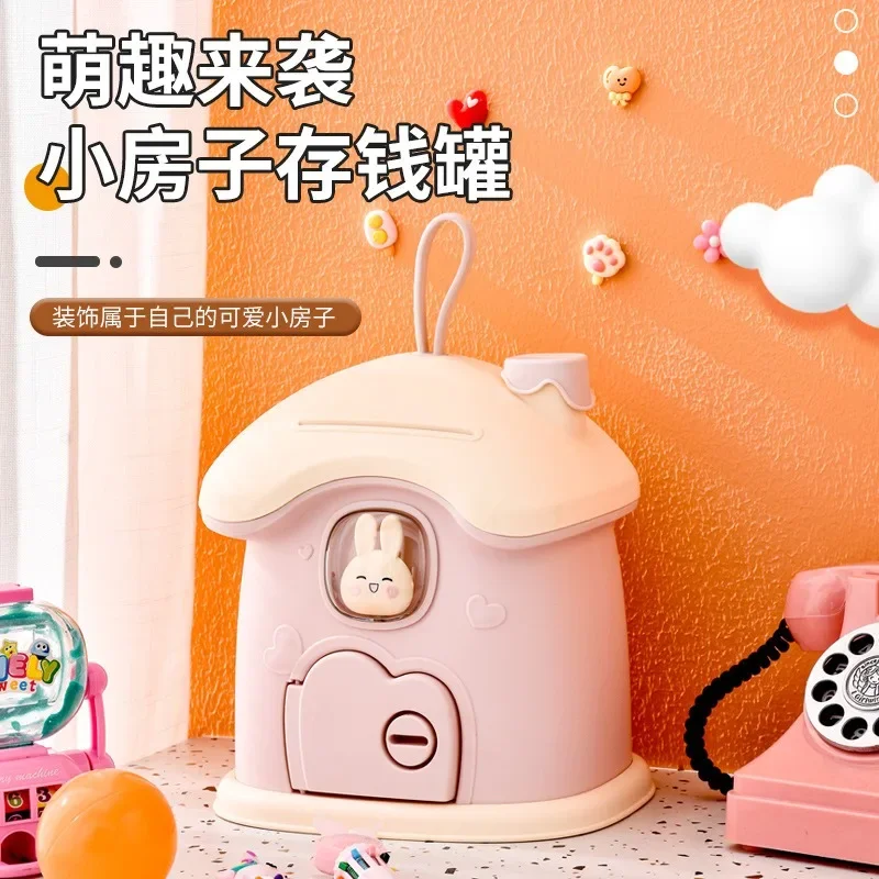 

Cartoon Bunny Mushroom House Deposit Can Large Capacity Storage and Retrieval Storage Box Children's Portable Anti Slip Storage
