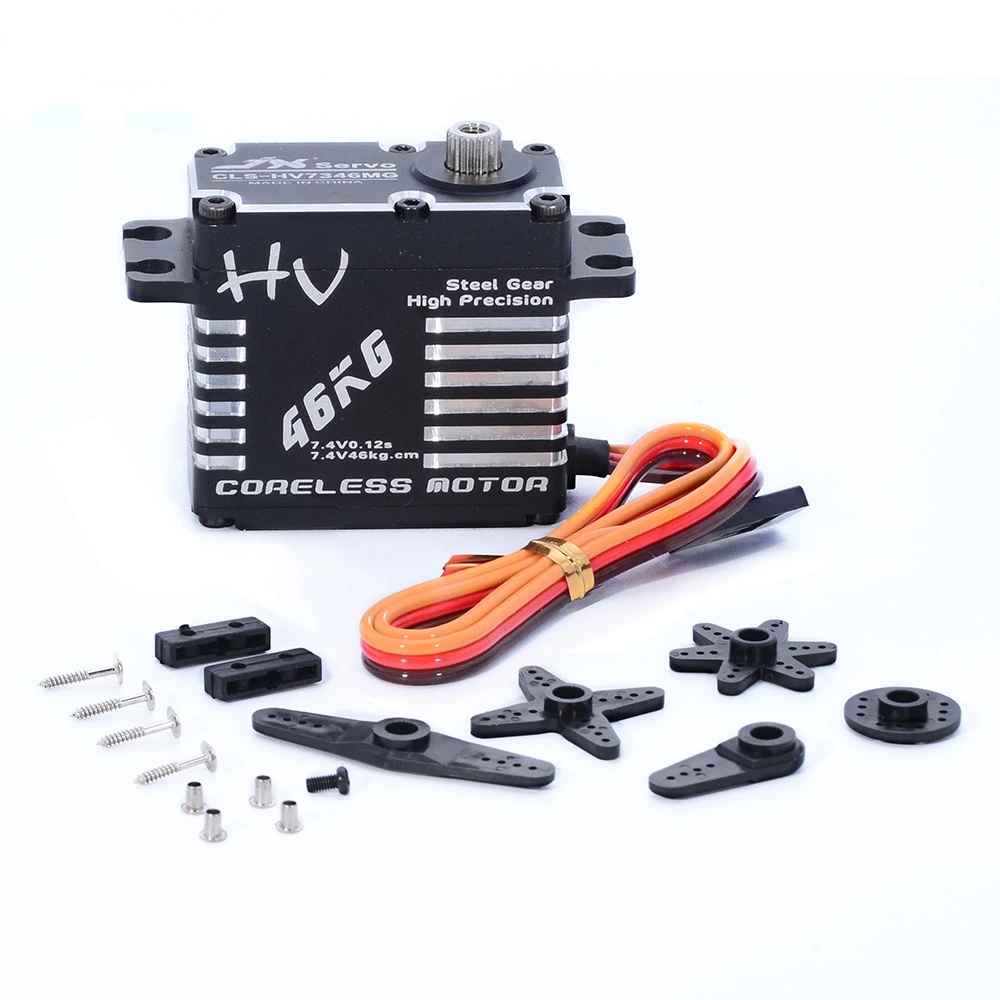 JX CLS-HV7346MG 46kg Coreless High Precision Steel Gear Full CNC Digital Servo for RC Car Crawler RC Boat Airplane Robot