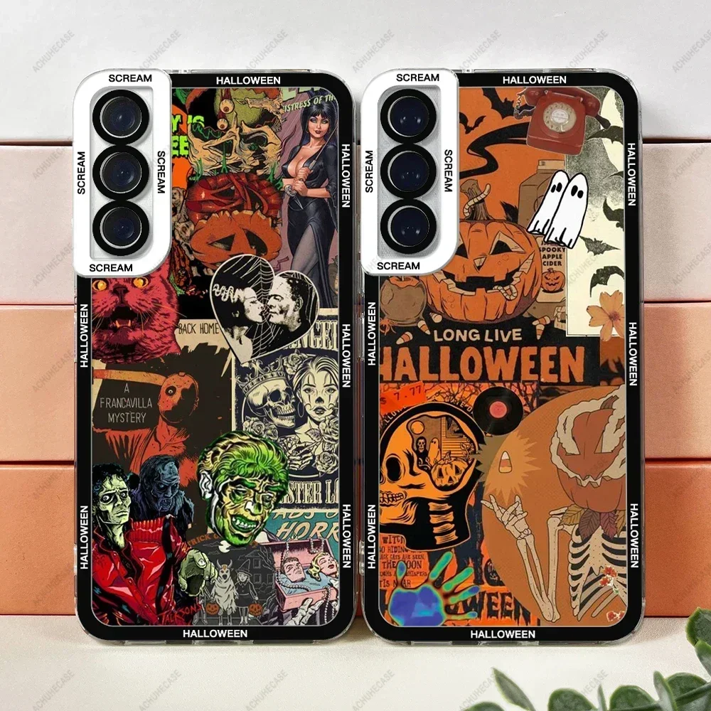 Чехол для телефона на Хэллоуин Samsung Galaxy S20 S21 S22 S23 S24 A32 A33 A34 A50 A51 A52 A53 A54 A14 FE Plus