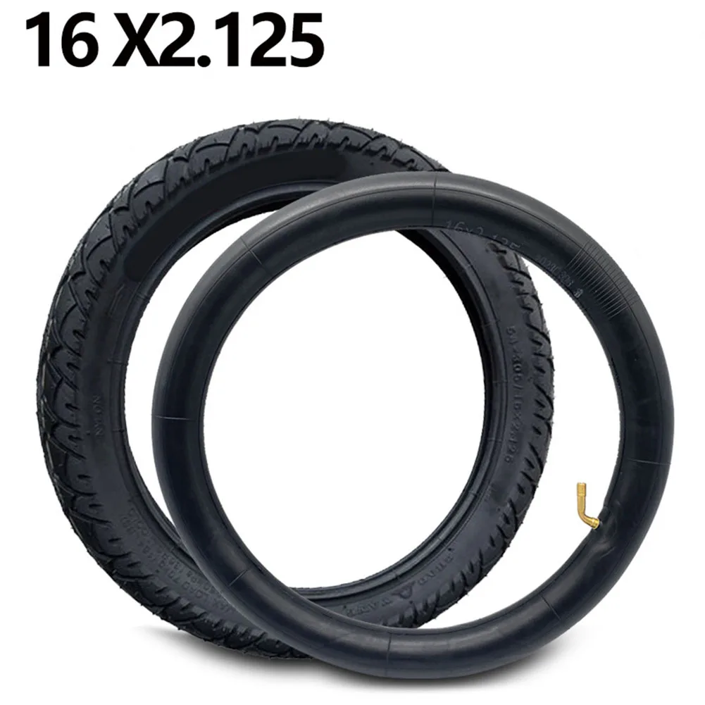 

16 Inch 16x2.125 Inner Tube/Outer Tire Electric Bike Bicycle Inflatable Tire Puncture-resistant Rubber E-bike Tyre Replace Parts