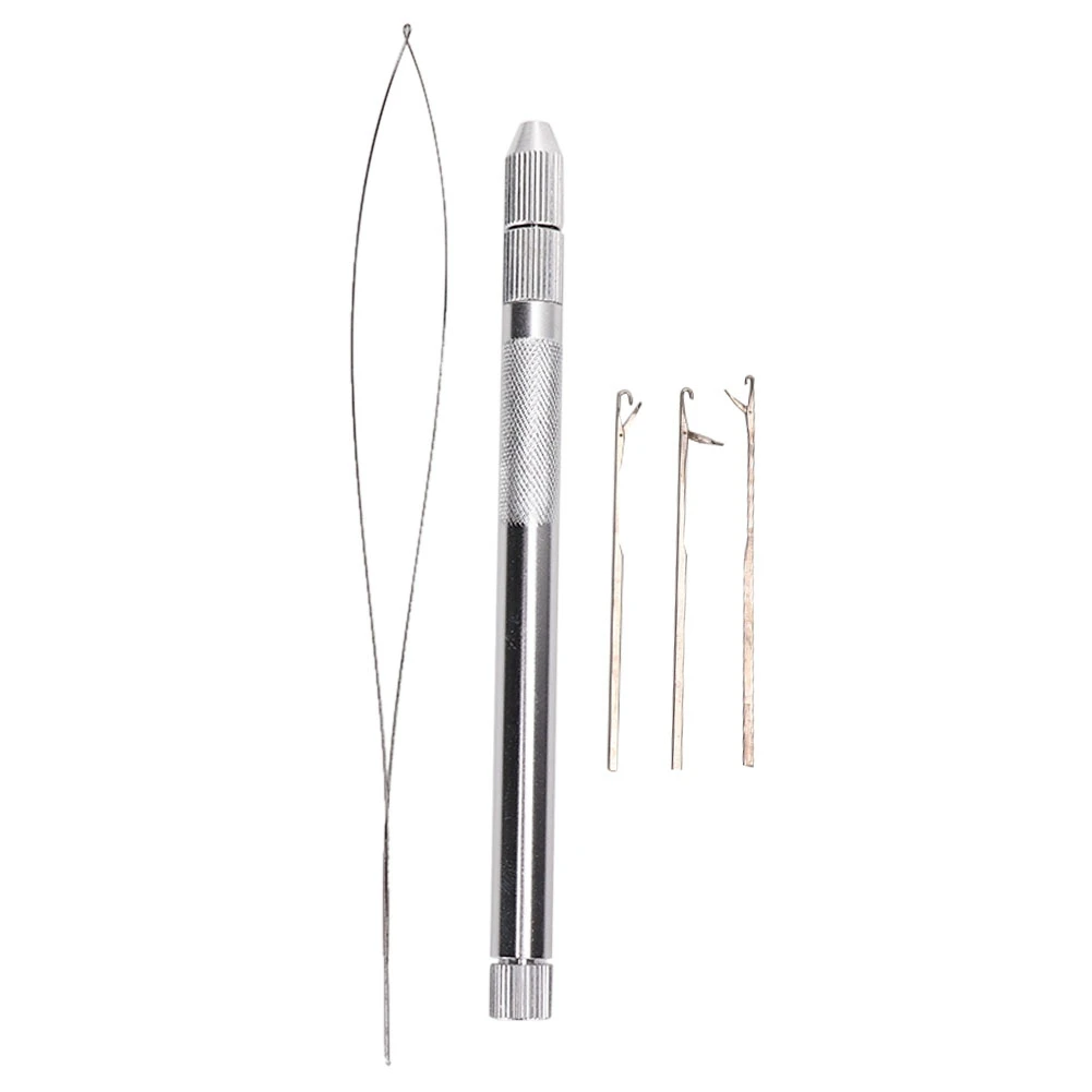 

Aluminum Handle Pulling Loop Needle Micro Beads Looper Threader for Hair Extension