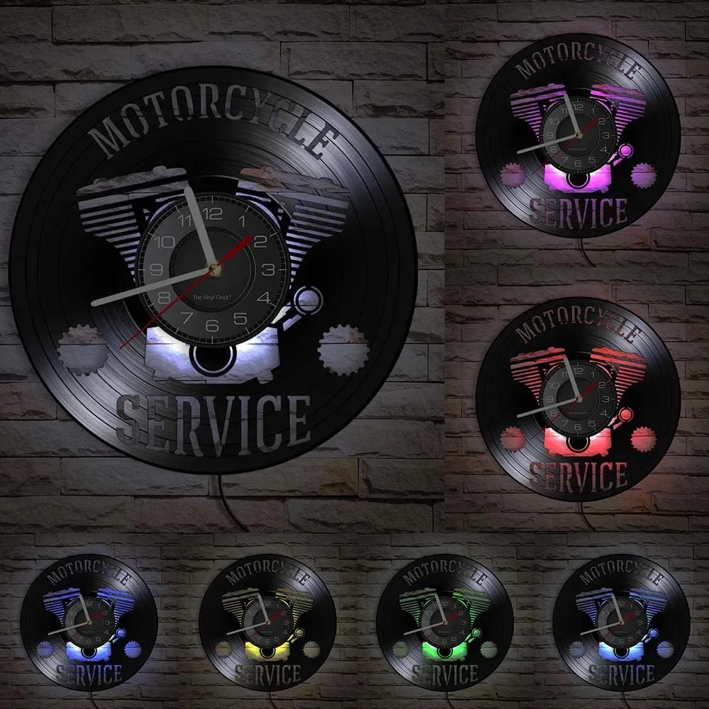 Висячие Часы для ремонта мотоциклов деловые настенные украшения с виниловыми