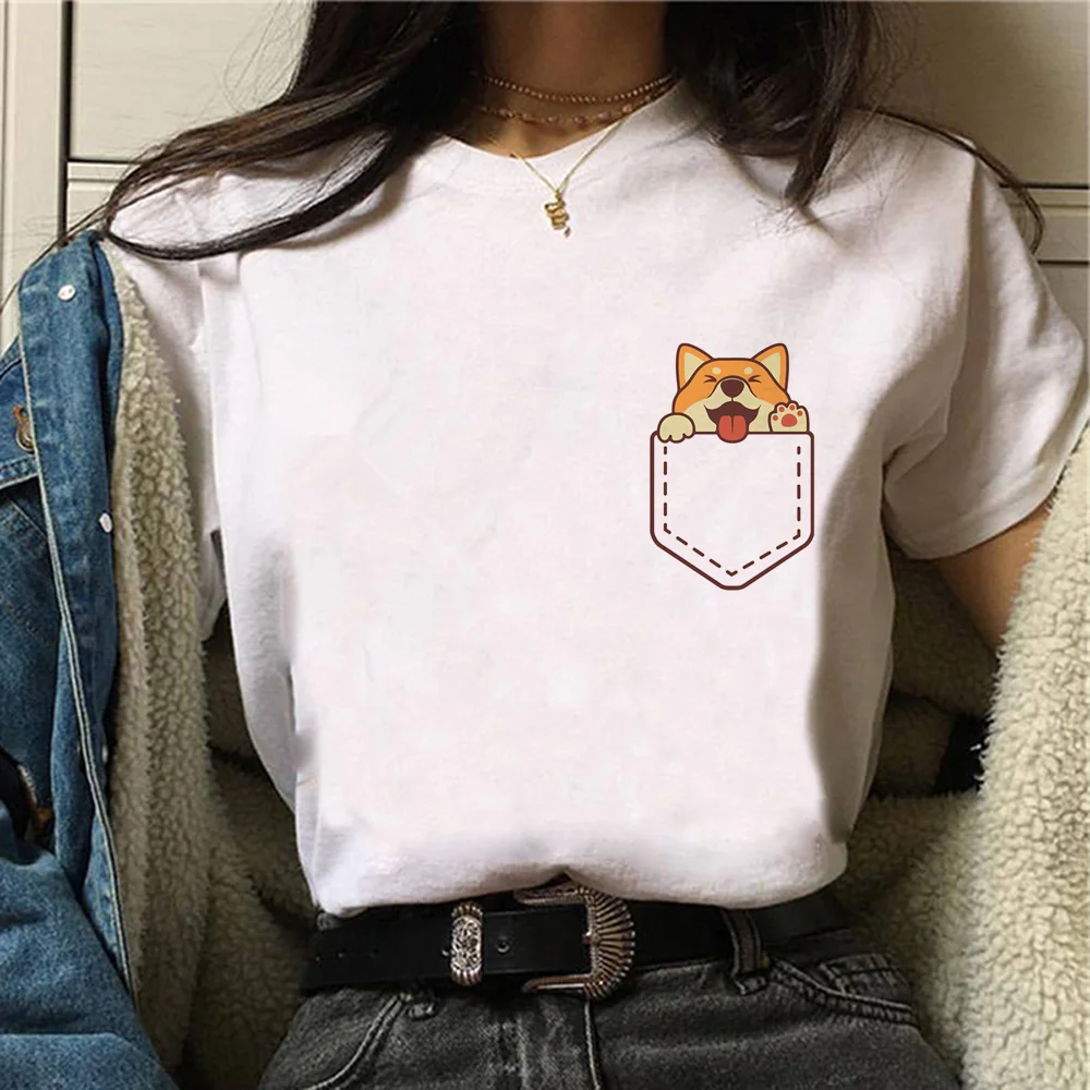 

Топ Akita Inu, женская уличная одежда, комикс, забавная футболка для девочек y2k, одежда Харадзюку