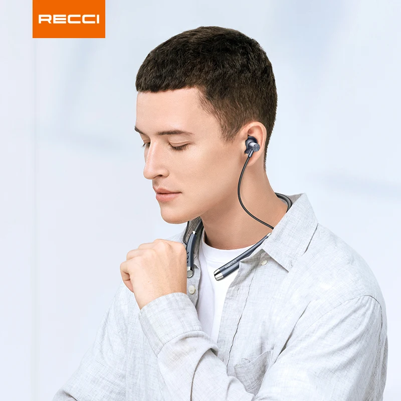 Recci W26 шейные Bluetooth-наушники спортивные наушники HiFi-звук беспроводная гарнитура |