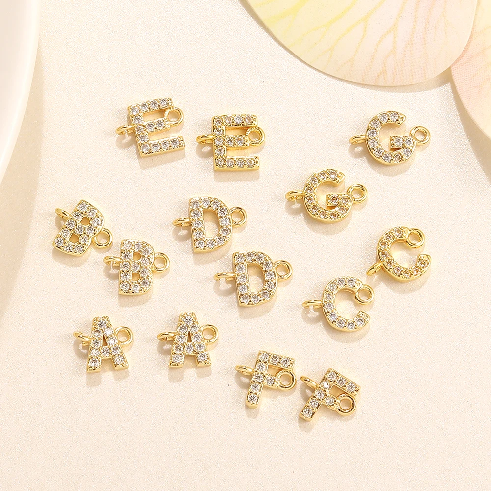 BenS латунь кубический цирконий 26 букв подвески разъемы для DIY аксессуары