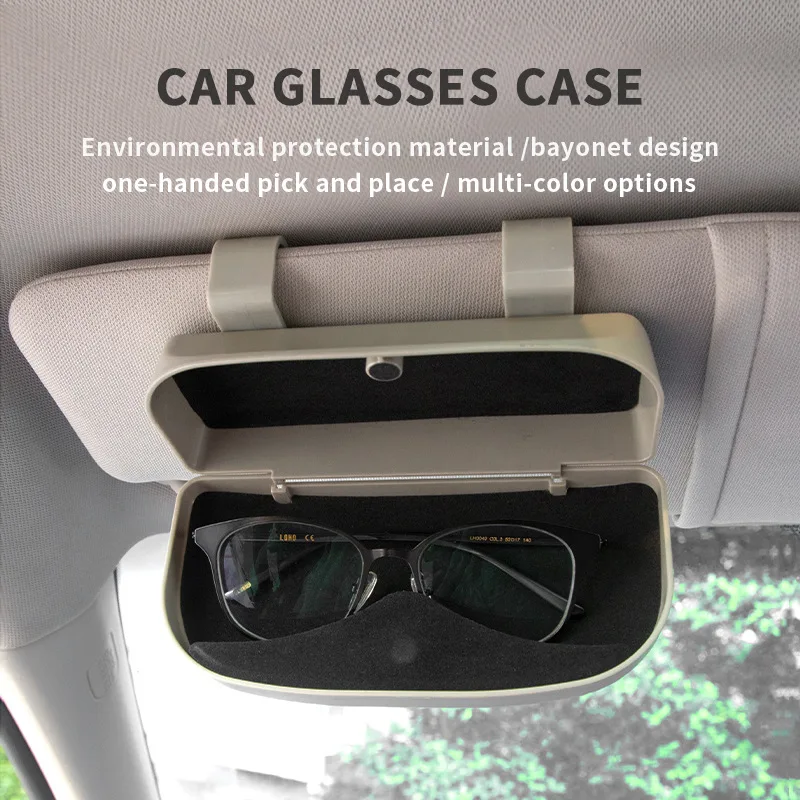 

Car Glasses Case Clip Hanger Magnetic Fastener Leather Storage Box Eyeglasses Holder Interior Auto Parts