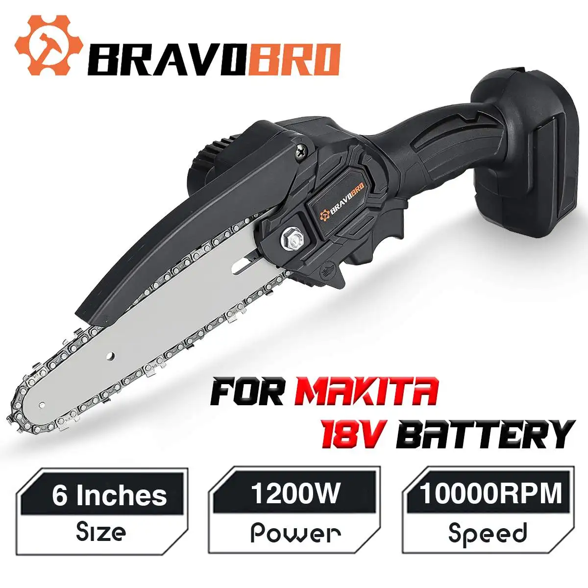 

1200W Electric Saw 6 Inch Mini Chainsaw 21V Only Body No Battery Woodworking Cutter Saw Garden Tool For Makita 18V Battery