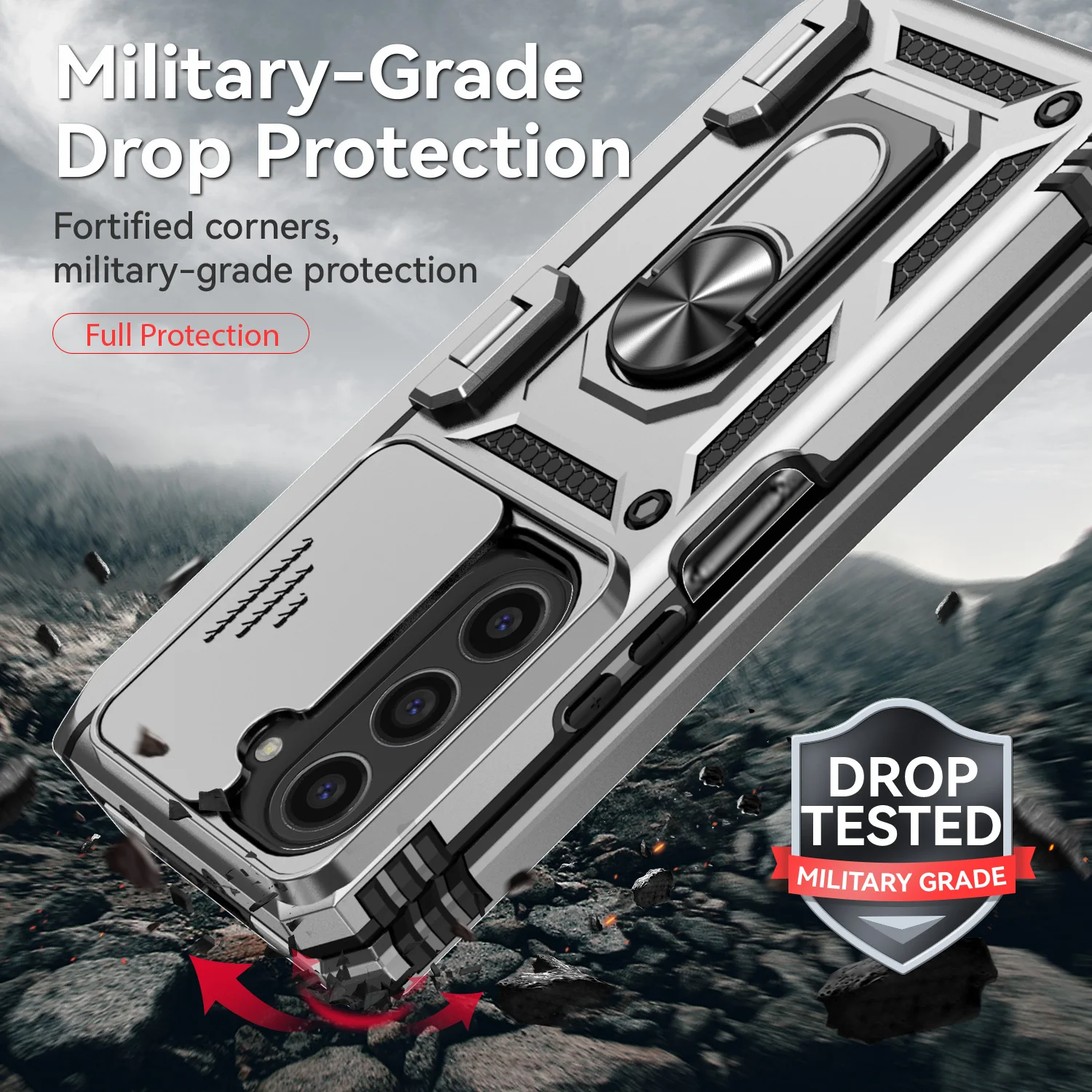 wstrząsoodporne etui na telefon Samsung Galaxy Z Fold4 Fold5 Fold6 Slide Push Window Lens Protection Back Cover with bracket