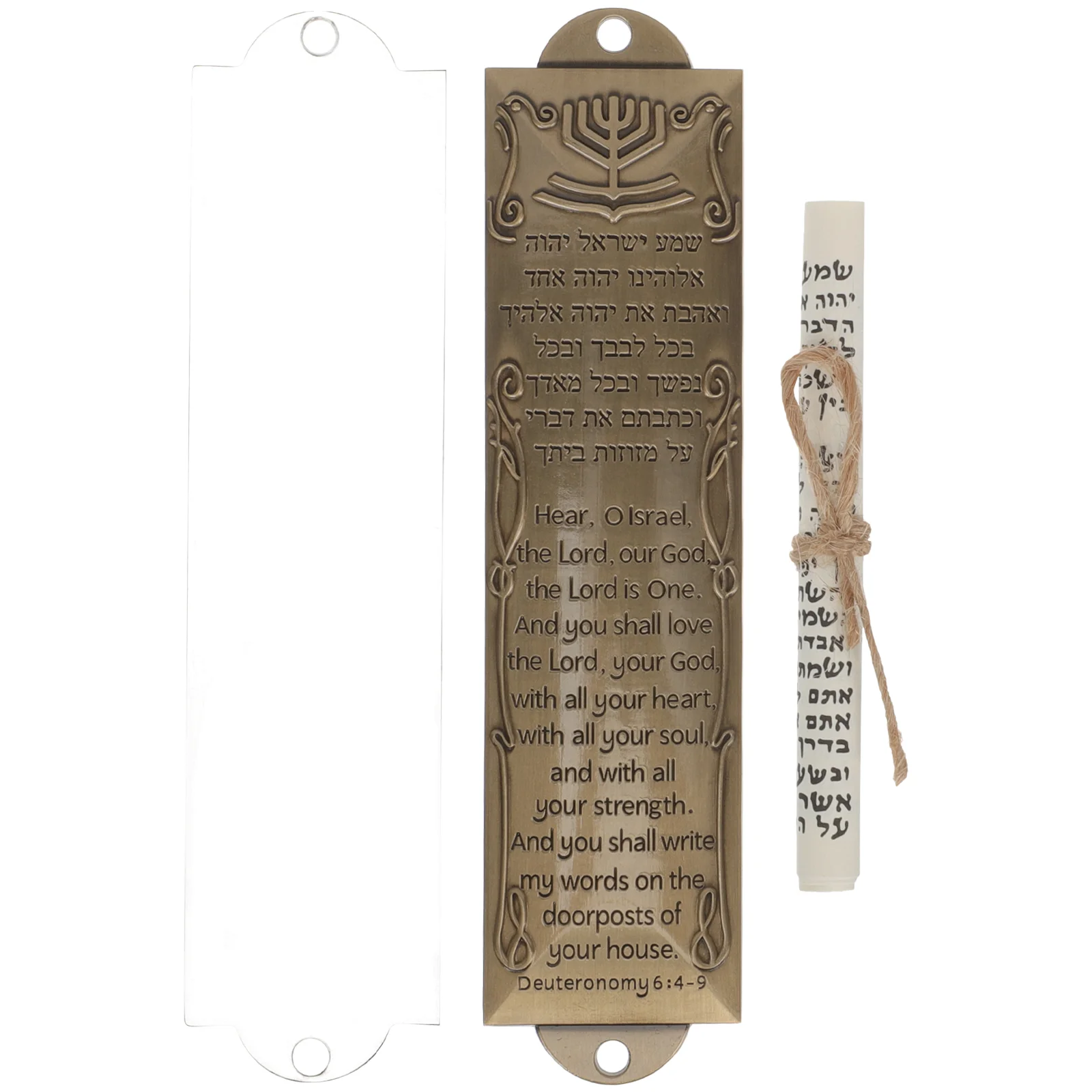 

Vintage Decor House Mezuzah Alloy Mezuzah Adornment Metal Retro Mezuzah Prayer Mezuzah Decor Religious Gift Door Mezuzah