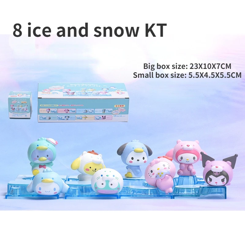 

Hobbies Action Figures 8pcs Ice and Snow Kt Ornament Kuromi Cinnamoroll Little Twin Star Ornament Doll Birthday Ornament