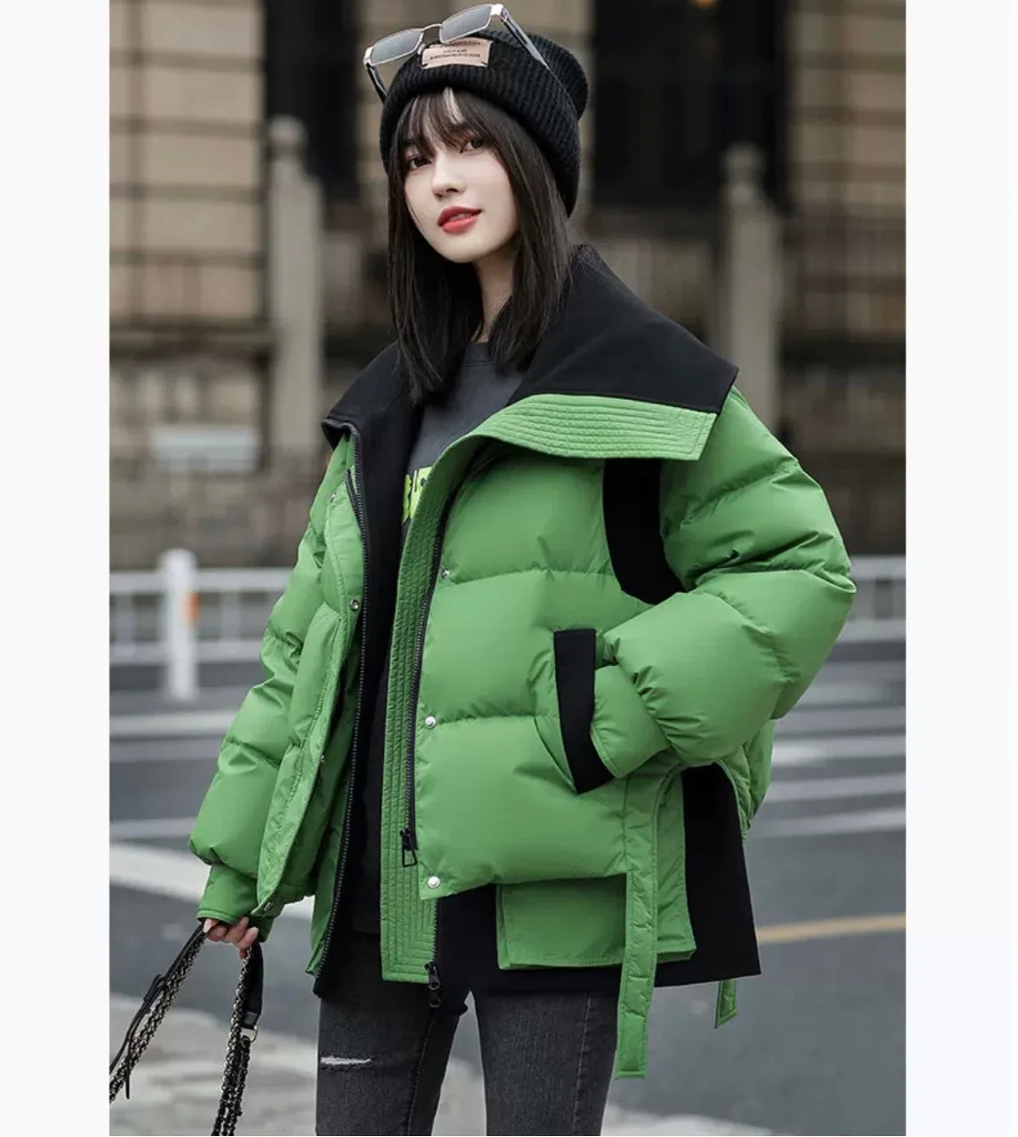 

2023 Winter New Korean Version Of Fashion Loose Coat Two-Piece Down Jacket Female Short White Duck Down Coat Thick 402