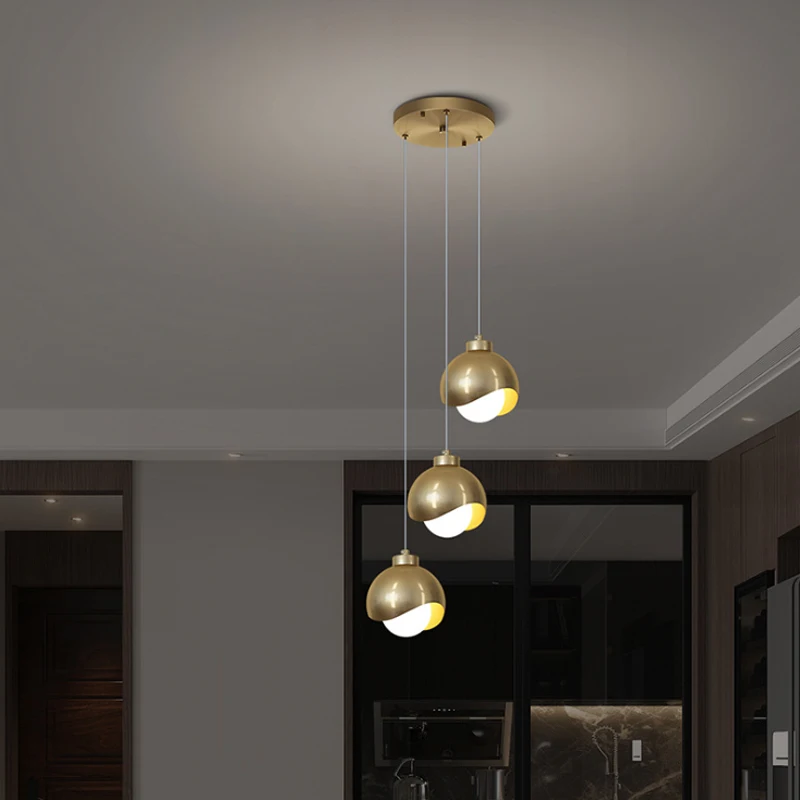 

Led Art Chandelier Pendant Lamp Light Modern All Copper Glass Shade Lustre Dining Loft Decor Bedroom Bedside Hanging Fixture