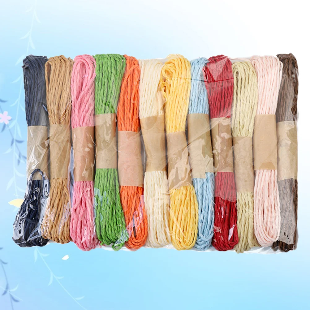 

12 Roll Christmas Paper Rope Twine Craft Colorful Twisted Paper Straps Paper String Christmas Gift Packing Wrapping Rope Ribbon