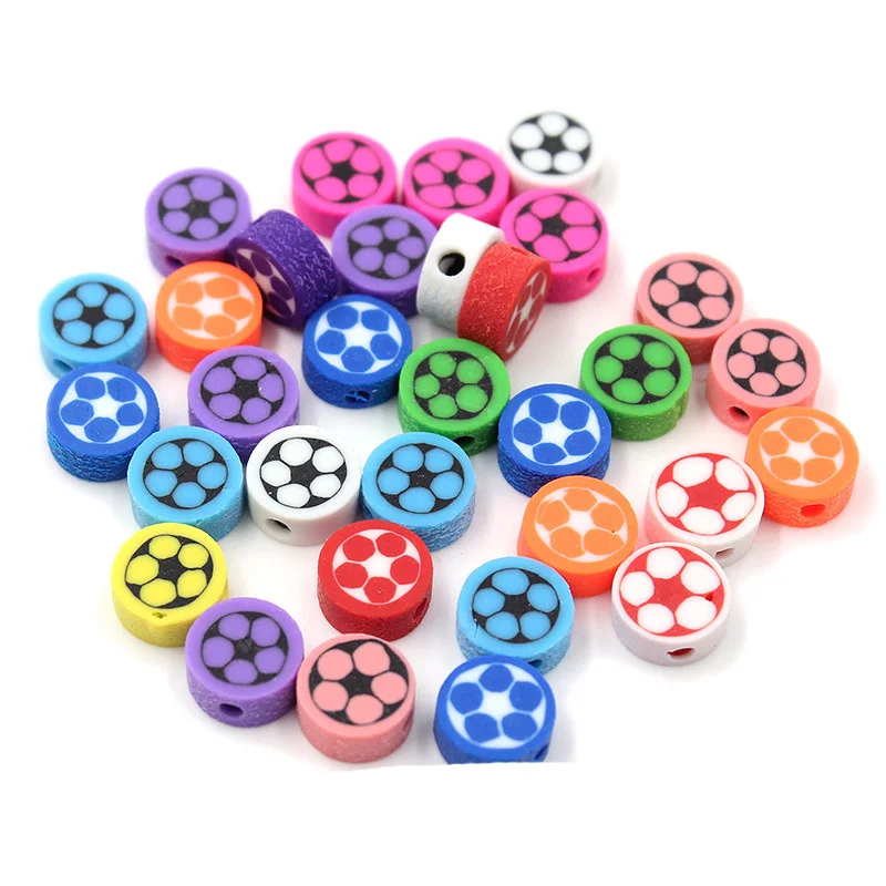 20/50 шт. Спортивный футбол баскетбол пинг понг Полимерная глина бусины для самостоятельного изготовления ювелирных изделий браслет брелок аксессуары